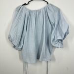 ASTR the Label Puff Sleeve Side Tie Top Periwinkle Blue Oversized Feminine XS Photo 7