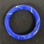Cobalt Blue & White Swirl Glass Bangle Bracelet 2 5/8" Across Inside Photo 1
