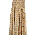 Code x Mode  Large Floral Mutlicolor smocked Midi Dress Photo 1