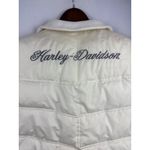 Women’s  2XL Cream Quilted Puffer Vest with Harley Davidson Logo Photo 3