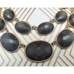NWOT Gold Tone Smokey Gray Statement Collar Double Bib Pendant Necklace 20 Inch Photo 8