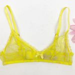 Savage X Fenty Ditsy Floral Limelight Unlined Mesh Lace Bralette Yellow Pink Photo 0