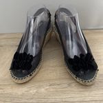 Clarks  Artisan Shoes Women 7 1/2 M Blue Hessian Wedge Sandals Flower Boho Preppy Photo 3