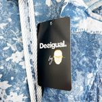 Desigual NWT Satin Denim Patchwork Blazer 38 (Small) Blue Photo 6