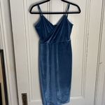 Lulus  Size XS Honey Love Light Blue Velvet Bodycon Wrap Dress Romantic Cocktail Photo 4