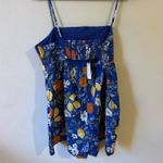 Anthropologie Corey Lynn Calter Blue Citrus Floral Smocked Romper XL Photo 1