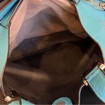 Vince Camuto  Beatt blue Moon perforated leather satchel bag with strap EUC Photo 5