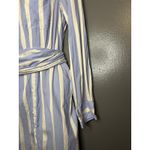 GANT Rugger Shirt Dress Womens Large Blue White Striped Belted Button Front Photo 5
