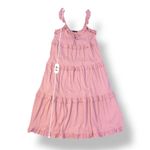 J.Crew NWT Tiered‎ Ruffle Knit Keyhole Maxi Dress Size XS Weathered Rose Pink Photo 2