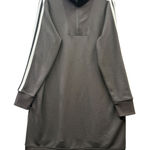 Athleta  Women's Circa Track Sweatshirt Dress Quarter Zip Gray Stripe Size XL Photo 0