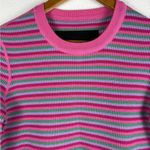 Marc Jacobs The Thermal XS Waffle Knit Green Pink Striped Pullover Shirt Photo 3