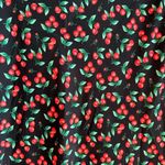 Forever 21 ❤️F21 Black and Red Fruit Cherry Print Midi Skirt Photo 2
