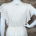 Molly Bracken Dress White Gold Stripe Ruffle Sleeve Woman's Size Small Party Photo 6