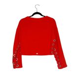 Alo Yoga Alo Suspension Pullover Lace Up Crop Sweater Women's Red Size Large Photo 3