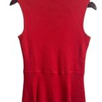 Talbots Women Ribbed Top MP Coral Crew Neck Sleeveless Drop Waist Layering Cozy Photo 0
