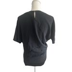 NARCISO RODRIGUEZ Black Silk Blend Ruched Top Size 38 Photo 4