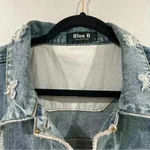 Women’s Blue B Collection Distressed Jean Jacket Size Large Photo 1