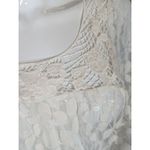 Derek Heart  Top Sheer Lace Peplum Hem White Flutter Sleeve Woman's‎ Size Medium Photo 3