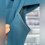 ROLAND MOURET JEDDLER TEAL CREPE CAP SLEEVE DRESS SIZE 14 Green Photo 3