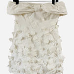 Anthropologie BHLDN  Floral Applique Mini Dress Womens Size XS White Bridal Photo 0