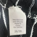 Avenue Striped Neutral Womens Short Sleeve Sweater Size 26/28 Stretch Gray Black Photo 9