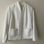 Studio Works  Ivory Colored Full Zip Light Weight Jacket With Front Pockets Sz S Photo 0
