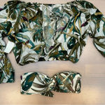 Vince Camuto  Long Sleeve Crop Top Cover Up With Bikini Top $150.00 Size Large Photo 2