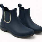 Jack Rogers Sallie Rain Boots in Gray Rubber with a Scalloped Edge Size 10M Photo 0