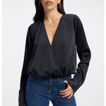Good American GOOD AMERICAN SATIN WRAP TOP Size Small New with Tags Photo 0