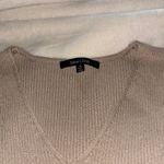 New Look Tan V-Neck Sweater with Lace-Up Sleeves Photo 1