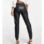 Commando  Joggers Womens Small Faux Vegan Leather Pull On Pants Black Pockets Photo 4
