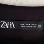 ZARA  Laminated V-neck Long Sleeve Mini Dress Sz Medium Fuchsia /Pink Photo 5