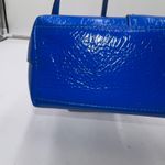frame denim FRAME Les Second Mini Bag Blue Patent Leather Satchel Shoulder Bag Photo 4