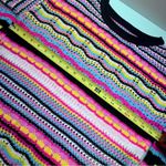 Colorful Striped Knit Sweater Pink Size L Photo 4