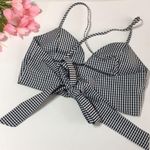 JustFab Gingham Crop Top & Pleated Shorts Photo 2