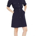FRNCH Navy Short Sleeve Cotton Gauze Gabriella Dress Size S Photo 0