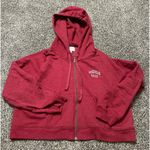 American Eagle red fleece zip up long sleeve hoodie M Photo 1