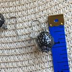 Black Bead Clear Faceted Silver Earrings Photo 2