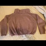 Moon & Madison sweater women’s medium mauve cowl/turtle neck knit cut short Photo 1
