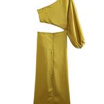 ZARA  dress midi maxi asymmetric cut out satin wedding party one shoulder  Photo 12