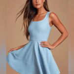 Lulus Home Before Daylight Periwinkle Dress Size 1X Fit And Flare Sleeveless NWT Photo 0