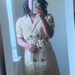 Forever 21 Brown Puff Sleeve (short Sleeve) Tuxedo-like Dress Photo 0