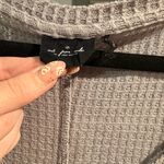 Urban Outfitters  Gray Long Sleeve Oversized Waffle Knit Top- Size Large Photo 2