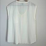 Eileen Fisher Silk Sleeveless Blouse Ivory Button Down Size Medium Photo 4