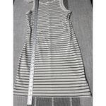 A New Day Striped Sleeveless Tank Dress White Black Ribbed Knit Casual medium Photo 1