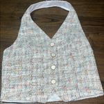 Women's Multicolor Tweed Halter Top Size M Photo 0