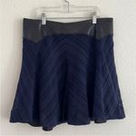Rag and Bone  Basha Black Leather Blue Jersey Fit & Flare Mini Skirt Silk Size 6 Photo 3