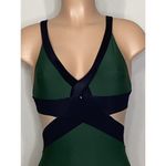 PilyQ New. green, black and nude color block swimsuit Photo 4