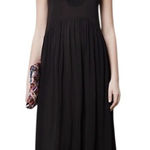 Anthropologie Mermaid x Macrame Black Maxi Dress Sz M Boho Beachy Cottage Photo 0