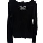 Harley Davidson Biker Black Rhinestone Studded Long Sleeve Shirt Top Women's 2X Photo 4